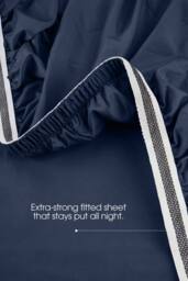 Bedable 100% Cotton Bedding Set Sateen 460 Thread Count - Soft Bedding in Navy - Size: Super King - thumbnail 6