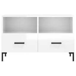 Berkfield Home TV Cabinet High Gloss White 80x36x50 cm Engineered Wood - Size: 80 x 36 x 50 cm - thumbnail 5