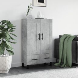 Berkfield Home Highboard Concrete Grey 69.5x31x115 cm Engineered Wood - thumbnail 1