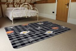Benjamin Tate Design Blooming Hand Drawn Orange & White Flowers Rug in Natural - Size: Large - thumbnail 3