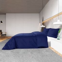 Berkfield Home Duvet Cover Set Navy Blue 135x200 cm Light-weight Microfiber - thumbnail 4