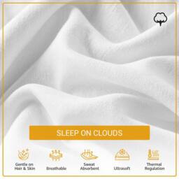 Grace 100% Egyptian Cotton Pack of 2 Pillowcases with Envelope Closure in White - Size: Standard Pillow Case - thumbnail 5