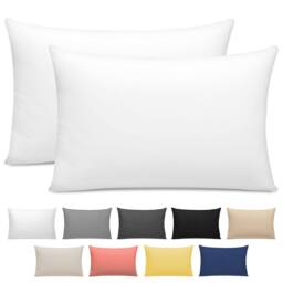 Grace 100% Egyptian Cotton Pack of 2 Pillowcases with Envelope Closure in White - Size: Standard Pillow Case - thumbnail 1