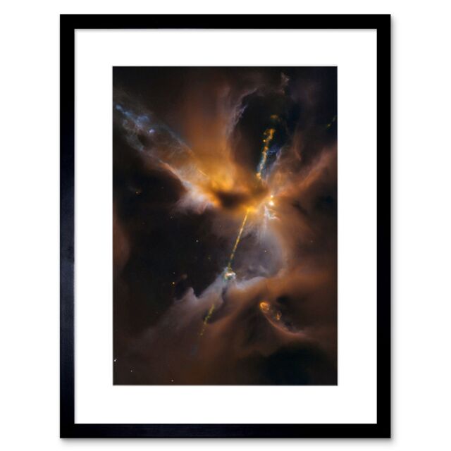 Artery8 Wall Art Print Hubble Space Astronomy Herbig-Haro Jet HH 24 Celestial Lightsaber In Milky Way Dust & Gas Clouds Birth Star Artwork Framed 9X7 - image 1