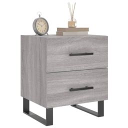 Berkfield Home Bedside Cabinet Grey Sonoma 40x35x47.5 cm Engineered Wood - thumbnail 3