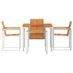 Berkfield Home 5 Piece Garden Dining Set Solid Wood Acacia in Brown - thumbnail 7