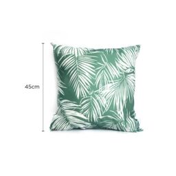 Voltico Palm Leaf Motif Garden Cushion 45 × 45 cm - Polyester Filled in Green - Size: 45 cm x 45 cm - thumbnail 5