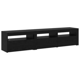 Berkfield Home TV Cabinets 2 pcs with LED Lights Black Oak Engineered Wood - thumbnail 9