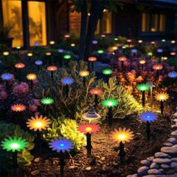 Quipulse 20 Lights Solar-powered Sunflower Garden Ground Lights - thumbnail 1