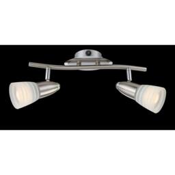 Netlighting Caleb Twin Ceiling Spotlight Chrome Opal Glass Shade 2x E14 3000K in Grey - thumbnail 2