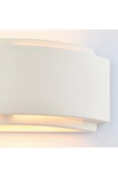 Netlighting Gianna Wall Unglazed Ceramic & Gloss White Paint 1 Light Dimmable IP20 E14 - thumbnail 4