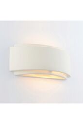 Netlighting Gianna Wall Unglazed Ceramic & Gloss White Paint 1 Light Dimmable IP20 E14 - thumbnail 2