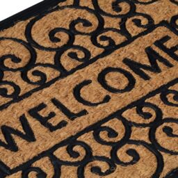 Berkfield Home Door Mat Half Round 45x75 cm Rubber & Coir in Brown - thumbnail 5