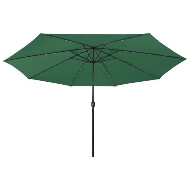 Berkfield Home Sturdy Garden Parasol with LED Lights 400 cm Green - image 1