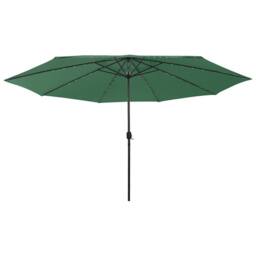 Berkfield Home Sturdy Garden Parasol with LED Lights 400 cm Green - thumbnail 2