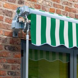 Primrose Awnings Manual Patio Awning Retractable Sun Shade Garden Covering 3.5m x 2.5m in Light Green - thumbnail 6