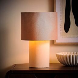 ValueLights Bobby Colour Clash Duo Fabric Table Lamp with LED Bulb in Natural - thumbnail 3