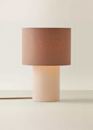 ValueLights Bobby Colour Clash Duo Fabric Table Lamp with LED Bulb in Natural - thumbnail 2