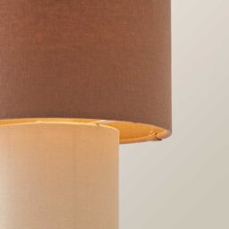 ValueLights Bobby Colour Clash Duo Fabric Table Lamp with LED Bulb in Natural - thumbnail 4