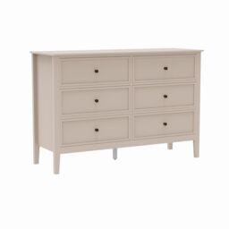 Melody Maison Large 6 Drawer Chest Of Drawers - Rowley Taupe Grey Range in Beige