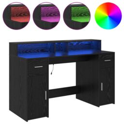 Berkfield Home Desk Black Oak 140x55x91 cm Engineered Wood - Size: 140 x 55 x 91 cm - thumbnail 4