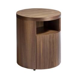 Angel Cerda Walnut Bedside Table, 48x48x55 cm Soft-Close Drawer in Brown - Size: 48 x 48 x 55 cm