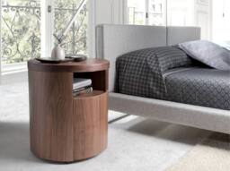Angel Cerda Walnut Bedside Table, 48x48x55 cm Soft-Close Drawer in Brown - Size: 48 x 48 x 55 cm - thumbnail 5