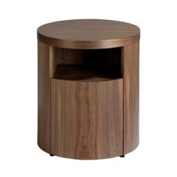 Angel Cerda Walnut Bedside Table, 48x48x55 cm Soft-Close Drawer in Brown - Size: 48 x 48 x 55 cm - thumbnail 2