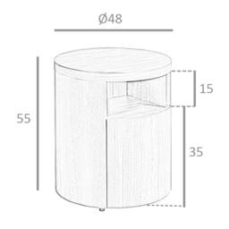 Angel Cerda Walnut Bedside Table, 48x48x55 cm Soft-Close Drawer in Brown - Size: 48 x 48 x 55 cm - thumbnail 8