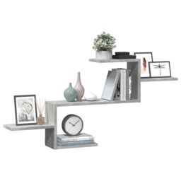 Berkfield Home Wall Shelf Concrete Grey 104x15x49 cm Engineered Wood - Size: 104 x 15 x 49 cm - thumbnail 3