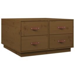 Berkfield Home Coffee Table Honey Brown 80x80x45 cm Solid Wood Pine - Size: 80 x 80 x 45 cm - thumbnail 2