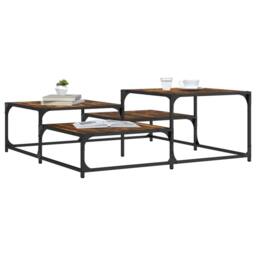 Berkfield Home Coffee Table Smoked Oak 107x107x40 cm Engineered Wood in Brown - Size: 107 x 107 x 40 cm - thumbnail 2