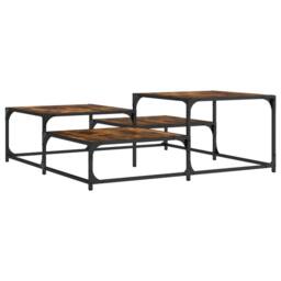 Berkfield Home Coffee Table Smoked Oak 107x107x40 cm Engineered Wood in Brown - Size: 107 x 107 x 40 cm - thumbnail 1