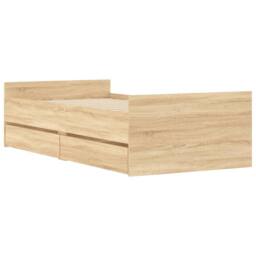 Berkfield Home Bed Frame Frame Sonoma Oak 75x190 cm Small Single in Brown - thumbnail 3
