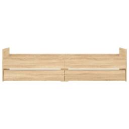 Berkfield Home Bed Frame Frame Sonoma Oak 75x190 cm Small Single in Brown - thumbnail 6