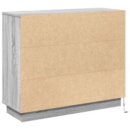 Berkfield Home Sideboard with LED - Grey Sonoma, 90x32x75 cm, Made of Engineered Wood - Size: 90 x 32 x 75 cm - thumbnail 9