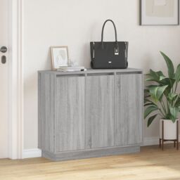 Berkfield Home Sideboard with LED - Grey Sonoma, 90x32x75 cm, Made of Engineered Wood - Size: 90 x 32 x 75 cm - thumbnail 5