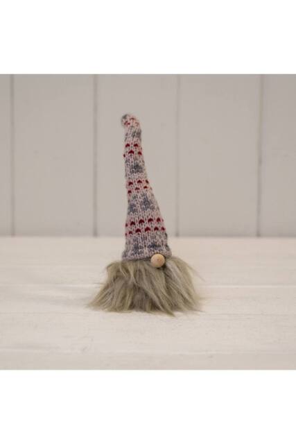 KDMD Fabric Wonky Gonk with Tall White Grey & Red Hat - image 1