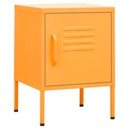 Berkfield Home Nightstand Mustard Yellow 35x35x51 cm Steel - Size: 35 x 35 x 51 cm - thumbnail 2