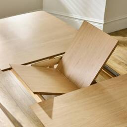 FurnitureboxUK Leif Oak Veneer Wood Extending Dining Table with 8 Tan Delta Chairs in Brown - thumbnail 6