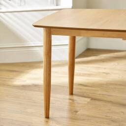 FurnitureboxUK Leif Oak Veneer Wood Extending Dining Table with 8 Tan Delta Chairs in Brown - thumbnail 8
