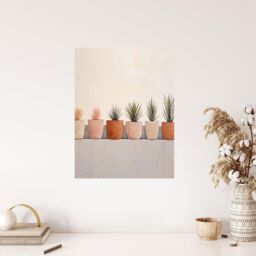 "Wee Blue Coo Wall Art Print Growing Plants Neutral House Plants Calm Living Room in Beige - Size: W24"" x H32""" - thumbnail 4