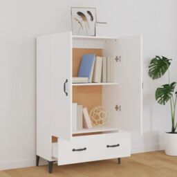 Berkfield Home Highboard White 70x31x115 cm Engineered Wood - Size: 70 x 31 x 115 cm - thumbnail 3