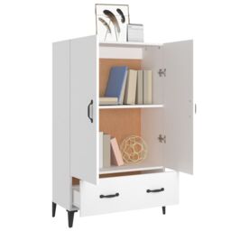 Berkfield Home Highboard White 70x31x115 cm Engineered Wood - Size: 70 x 31 x 115 cm - thumbnail 4