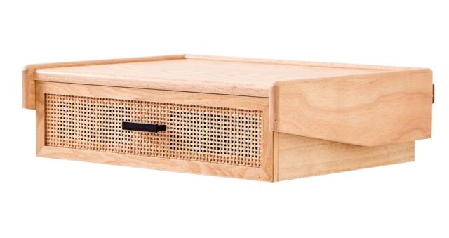 Nordlys Bedside Table Night Suspended in Wood Drawer in Light Brown - image 1