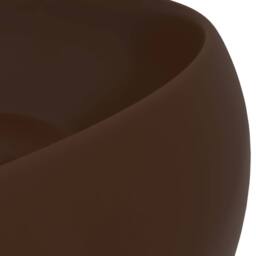 Berkfield Home Luxury Wash Basin Round Matt Dark Brown 40x15 cm Ceramic - thumbnail 5