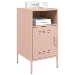 Berkfield Home Bedside Cabinets 2 pcs Pink 36x39x68 cm Steel - Size: 36 x 39 x 68 cm - thumbnail 3
