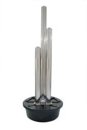 Primrose Stainless Steel Tubes Water Feature 3 Tube Contemporary Garden 156cm in Metallic Silver - thumbnail 2