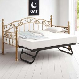 OAT Home Mayfair Antique Brass Effect Metal Single Day Bed & Guest Trundle in Bronze - thumbnail 2