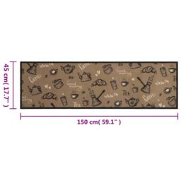 Berkfield Home Kitchen Rug Washable Morning Brown 45x150 cm Velvet - thumbnail 5